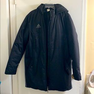 Black adidas Heavy-Duty Soccer Stadium Coat
